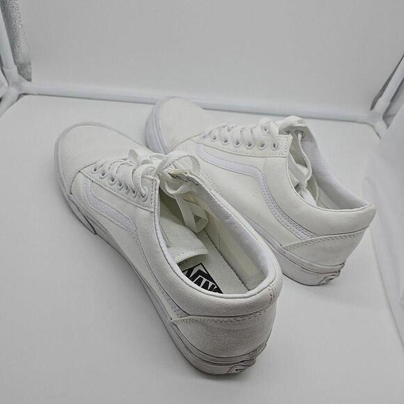 Old Skool Vans Canvas Shoe 8 Men 9.5 Women White - Picture 7 of 10